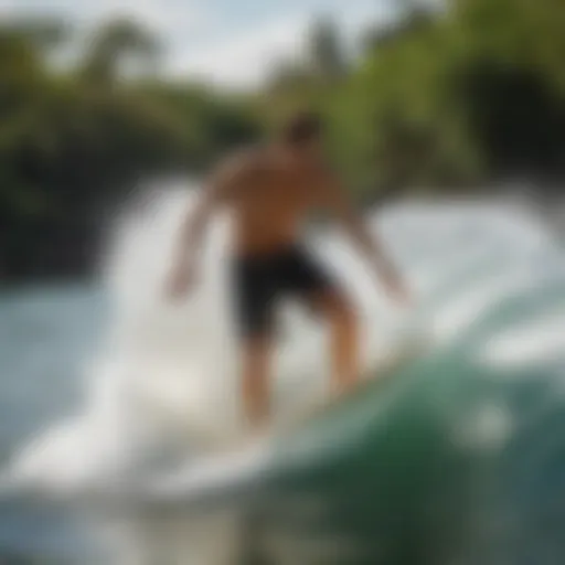 High-quality foam skimboard gliding over water