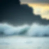 Majestic beach waves crashing on the shore