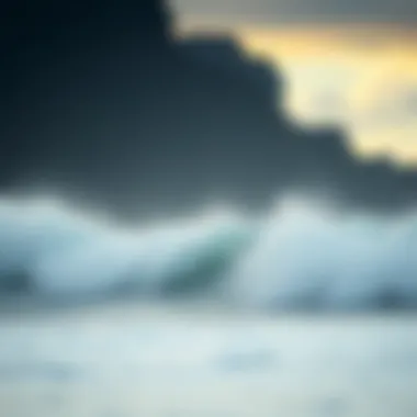 Majestic beach waves crashing on the shore
