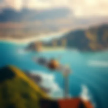 Aerial view of famous surfing spots in Hawaii