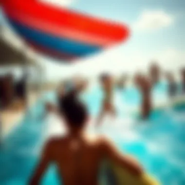 Surfing community enjoying a vibrant day at the surf pool