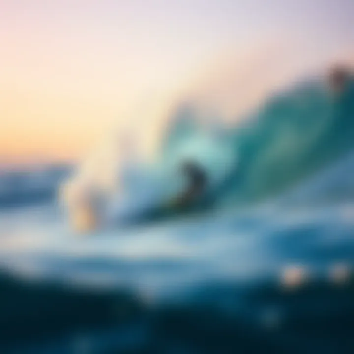 Dynamic surf action captured at a surf pool