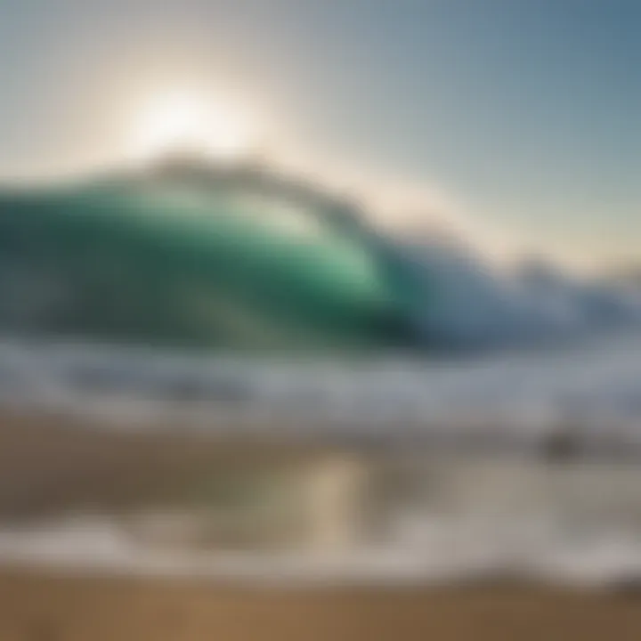 Serene ocean waves crashing on a sandy beach