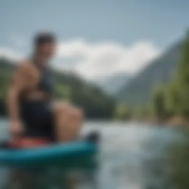 An athlete demonstrating the use of the Dakine seat harness while engaging in water sports.