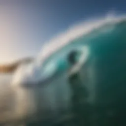 A vibrant shortboard designed for high-performance surfing.