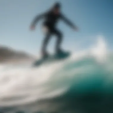 A vibrant action shot capturing the thrill of using a motorized foil board in dynamic watersports.