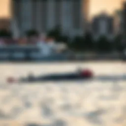 A sleek used Fliteboard on a waterfront