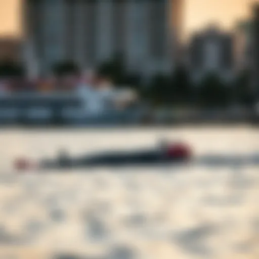 A sleek used Fliteboard on a waterfront