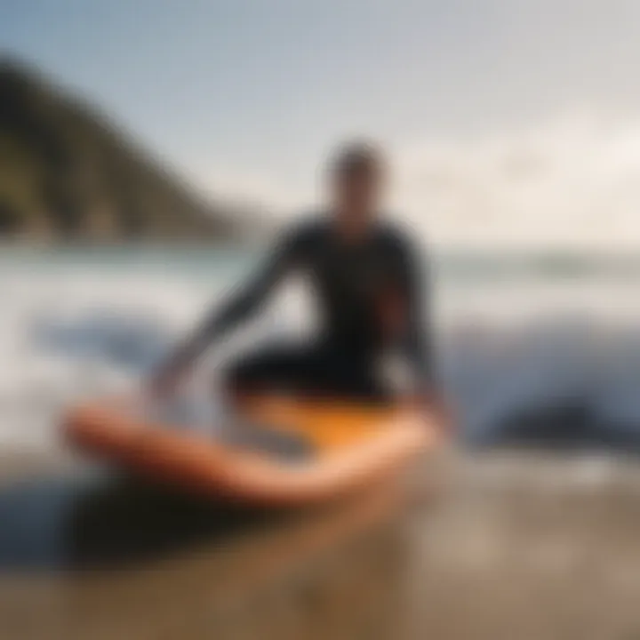 A serene beach scene illustrating the culture surrounding bodyboarding