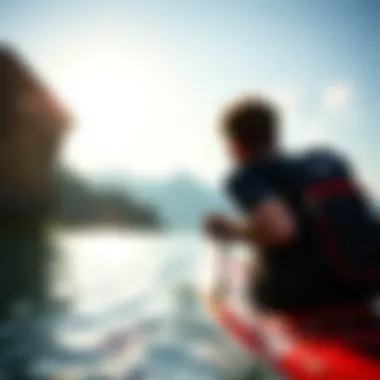 Engaging in Watersports with the Patagonia Black Hole Backpack User enjoying watersports with Patagonia Black Hole Backpack