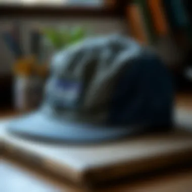 Material composition of the Patagonia Waterfarer Cap displayed on a flat surface.