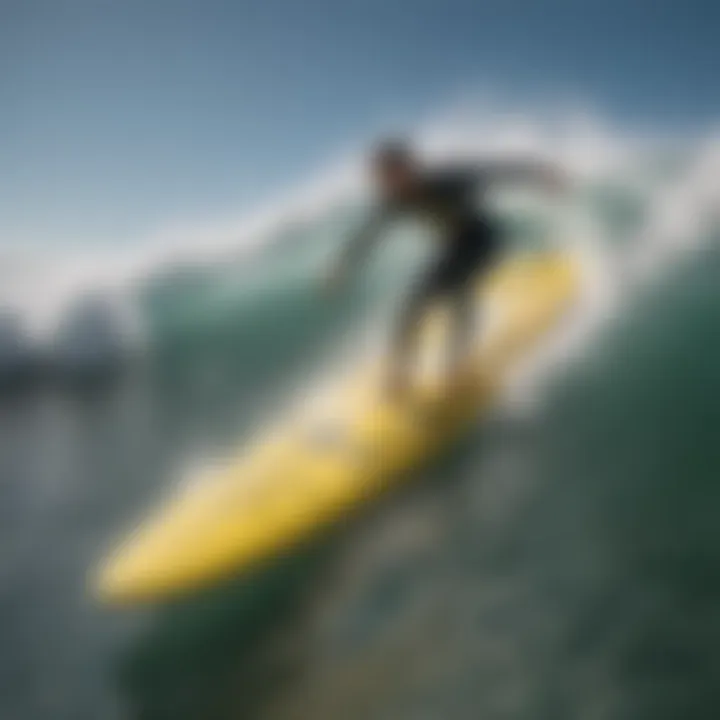 Remote-controlled surfboard riding the waves