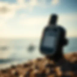 A detailed view of the Rip Curl GPS device showcasing its design and features