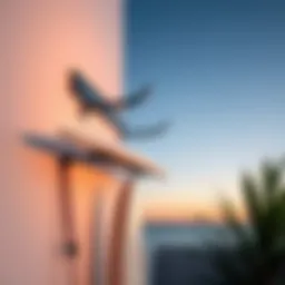 Modern surfboard hanger showcasing sleek design