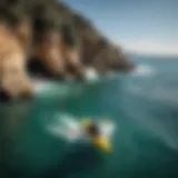 A kayaker gracefully navigating the azure waters of Tel Aviv