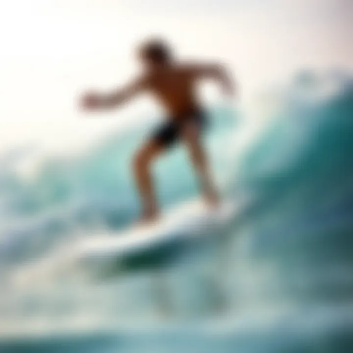 Person practicing bodyboarding techniques on a wave