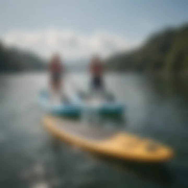 Comparison of traditional and engine-driven paddle boards on the water