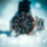 Close-up of a surf watch showcasing its features