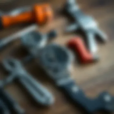 Maintenance tools for surf watches arranged neatly