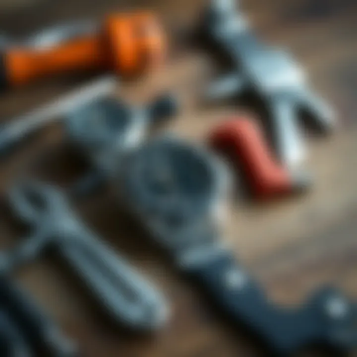 Maintenance tools for surf watches arranged neatly