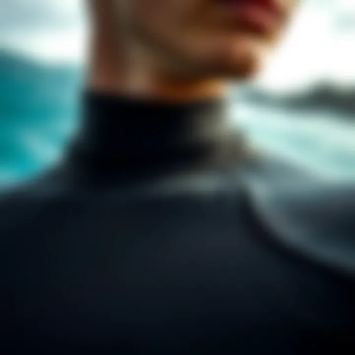 Close-up of wetsuit top design details