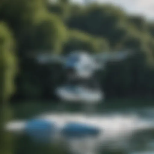 A close-up view of a lift efoil gliding over the water's surface