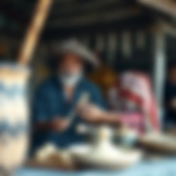 Local artisans displaying traditional crafts that reflect the island's cultural heritage