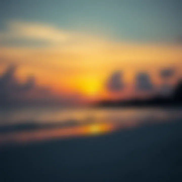 Sunset over the serene beaches of Vaadhoo Island, highlighting the natural beauty