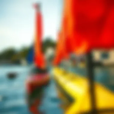 Windsocks for Kayakers Windsocks indicating wind direction for kayakers