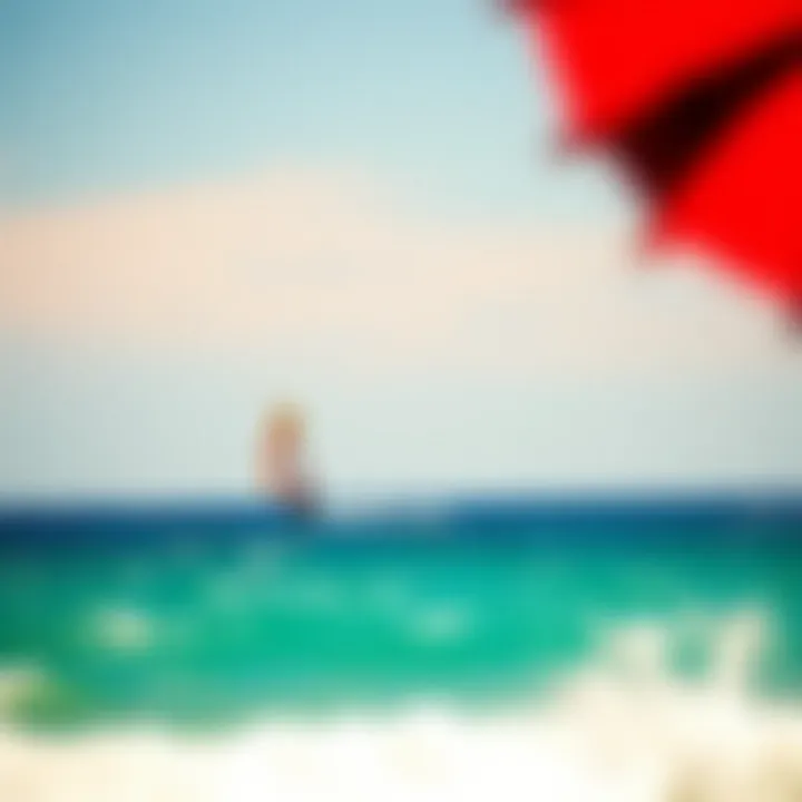 Windsurfing with Windsocks A serene view of a windsurfing spot with windsocks