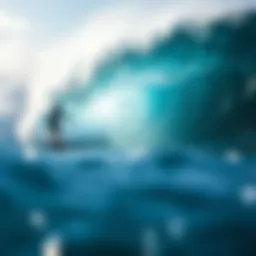 A vibrant wave crashing, symbolizing the essence of surfing