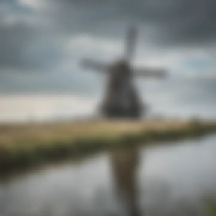 A scenic view of traditional Dutch windmills surrounded by water, highlighting Zeeland's cultural heritage.