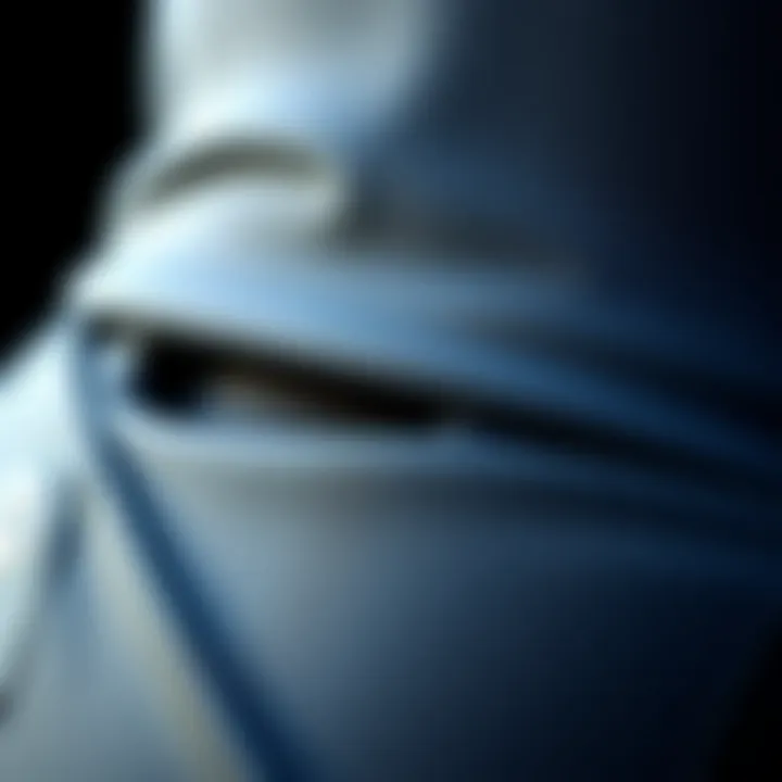 Close-up of wetsuit material demonstrating durability