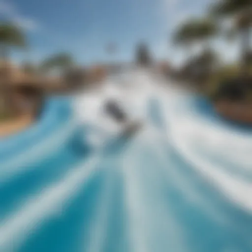 High-resolution view of a Flowrider machine setup at a water park