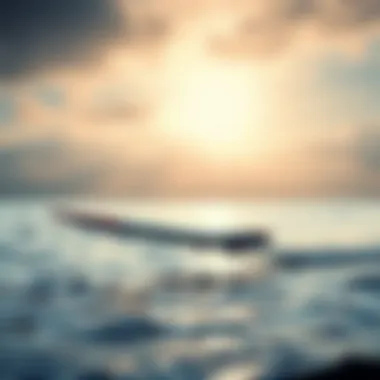 The Elegance of Flight on Water Flying surfboard gliding over water