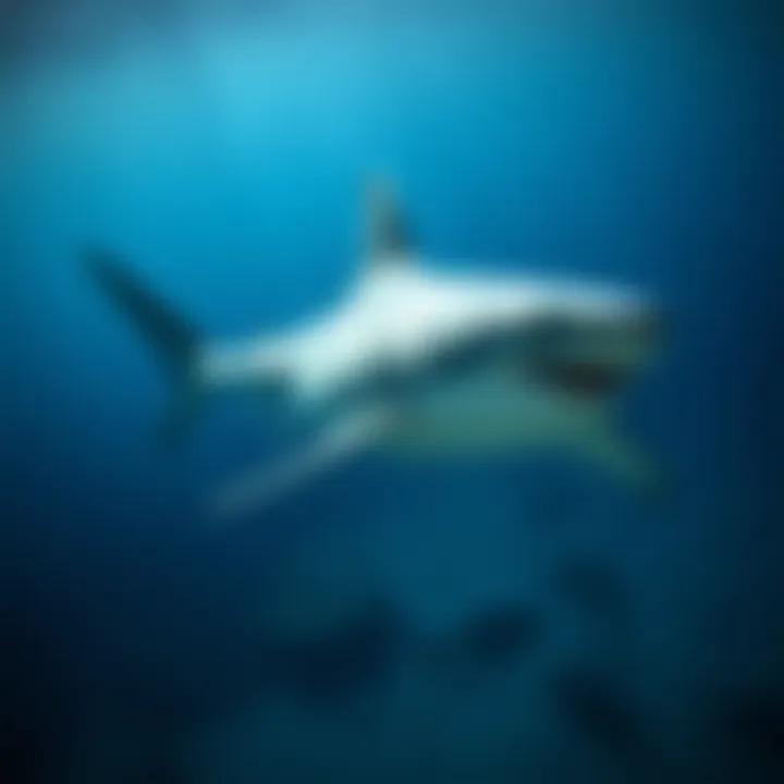 A great white shark swimming gracefully in its natural habitat