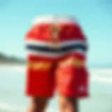 Vintage surf culture represented by classic boardshorts
