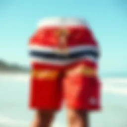 Vintage surf culture represented by classic boardshorts