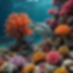 Vibrant coral reef ecosystem teeming with diverse marine life