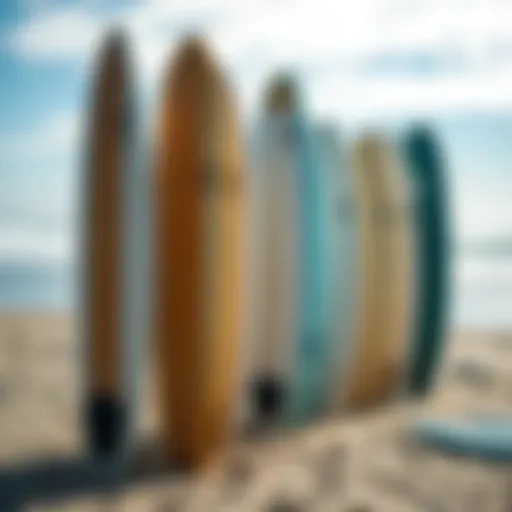 Exploring Various Surfboard Lengths Different surfboard lengths displayed on a beach