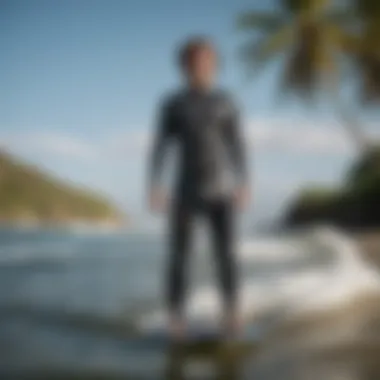 A well-fitted wetsuit on a wakesurfer ready to hit the water