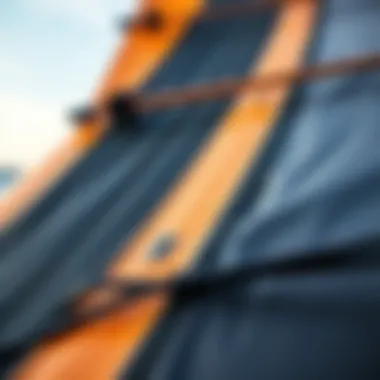 Construction Materials Close-up of an inflatable sailboard’s construction materials