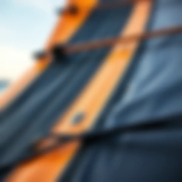 Construction Materials Close-up of an inflatable sailboard’s construction materials