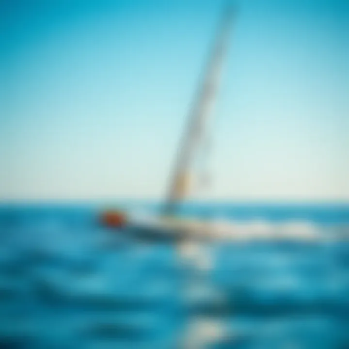 Stability on Water Inflatable sailboard on calm waters showcasing stability