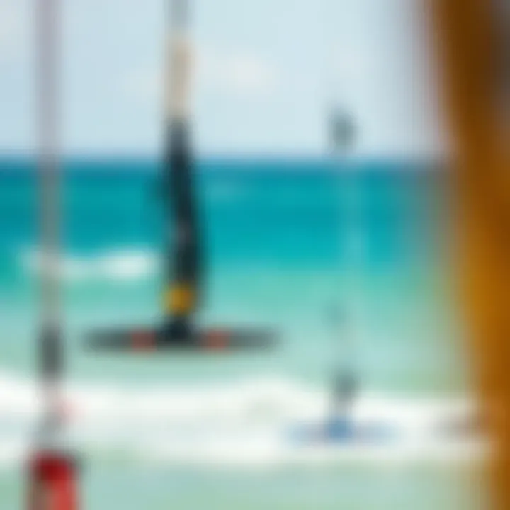 Varieties of Kite Surfing Bars Illustration of different types of kite surfing bars