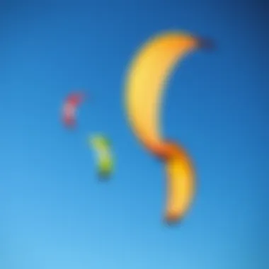 Vibrant kites soaring against a clear blue sky