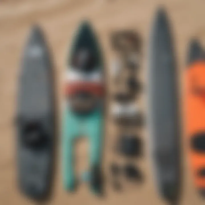 Essential Kiteboarding Gear Arrangement Kiteboarding equipment layout