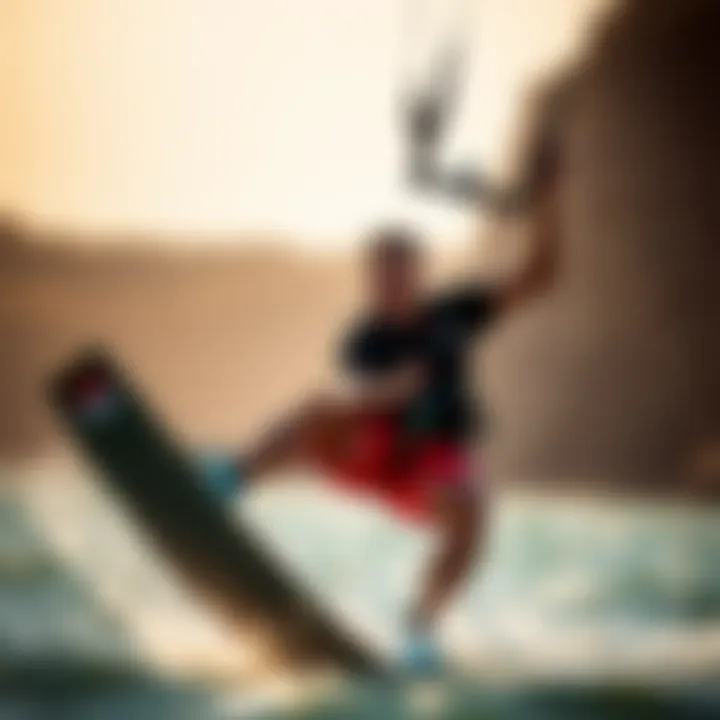 Mastering Advanced Kitesurfing Techniques An instructor demonstrating advanced kitesurfing techniques