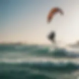 A breathtaking view of kitesurfers gliding over the crystal-clear waters of Dubai.