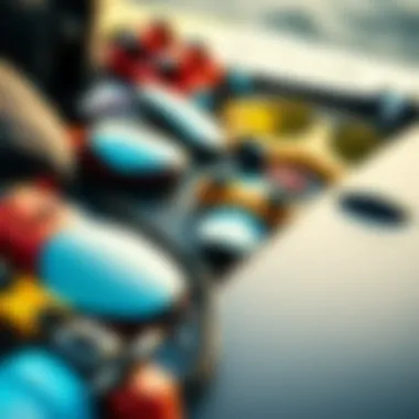 Essential Kitesurfing Gear Overview Close-up of essential kitesurfing gear laid out